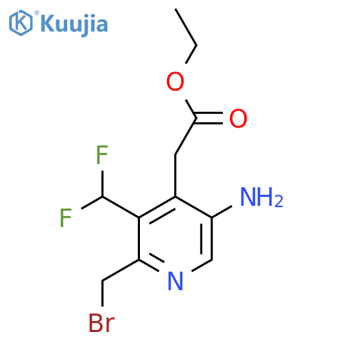 Ethyl 5-amino-2-(bromomethyl)-3-(difluoromethyl)pyridine-4-acetate structure