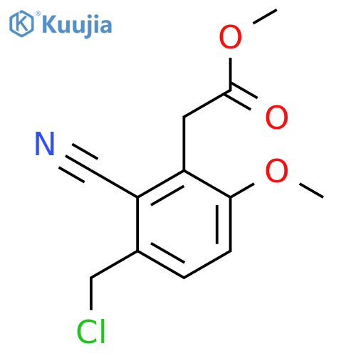 Methyl 3-chloromethyl-2-cyano-6-methoxyphenylacetate structure