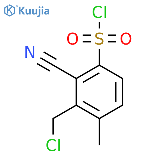 3-Chloromethyl-2-cyano-4-methylbenzenesulfonyl chloride structure
