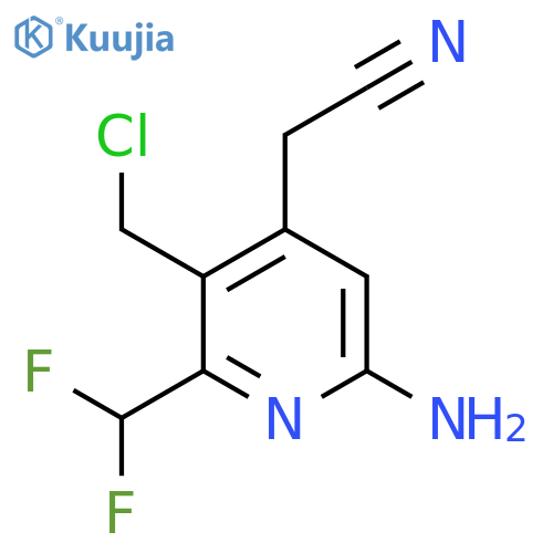 6-Amino-3-(chloromethyl)-2-(difluoromethyl)pyridine-4-acetonitrile structure