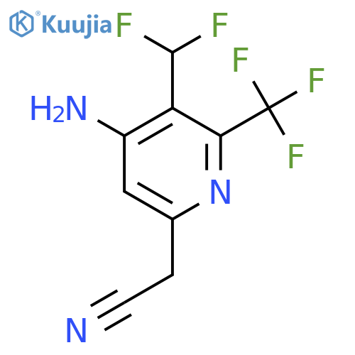 4-Amino-3-(difluoromethyl)-2-(trifluoromethyl)pyridine-6-acetonitrile structure