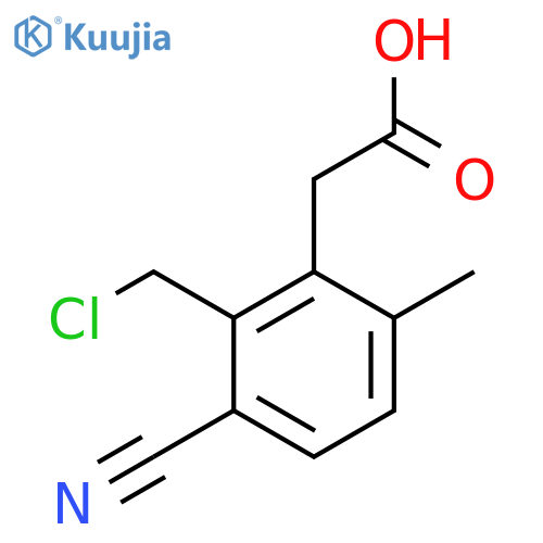 2-Chloromethyl-3-cyano-6-methylphenylacetic acid structure