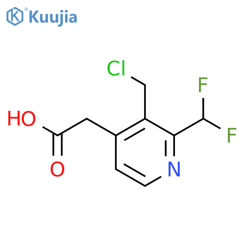 3-(Chloromethyl)-2-(difluoromethyl)pyridine-4-acetic acid structure