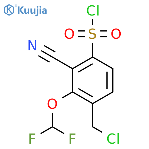 4-Chloromethyl-2-cyano-3-(difluoromethoxy)benzenesulfonyl chloride structure
