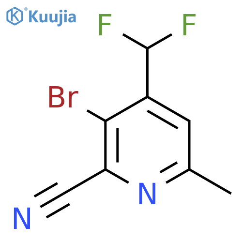 3-Bromo-2-cyano-4-(difluoromethyl)-6-methylpyridine structure