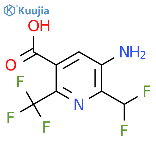 3-Amino-2-(difluoromethyl)-6-(trifluoromethyl)pyridine-5-carboxylic acid structure
