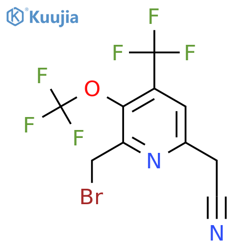 2-(Bromomethyl)-3-(trifluoromethoxy)-4-(trifluoromethyl)pyridine-6-acetonitrile structure