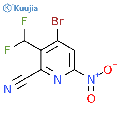 4-Bromo-2-cyano-3-(difluoromethyl)-6-nitropyridine structure