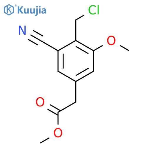 Methyl 4-chloromethyl-3-cyano-5-methoxyphenylacetate structure