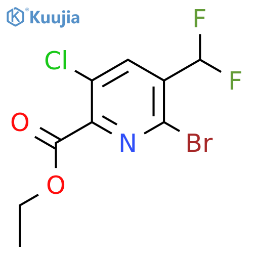 Ethyl 2-bromo-5-chloro-3-(difluoromethyl)pyridine-6-carboxylate structure