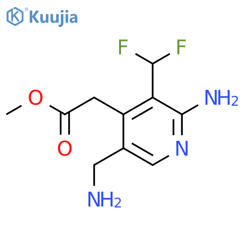 Methyl 2-amino-5-(aminomethyl)-3-(difluoromethyl)pyridine-4-acetate structure
