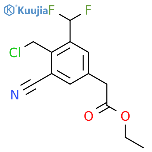 Ethyl 4-chloromethyl-3-cyano-5-(difluoromethyl)phenylacetate structure