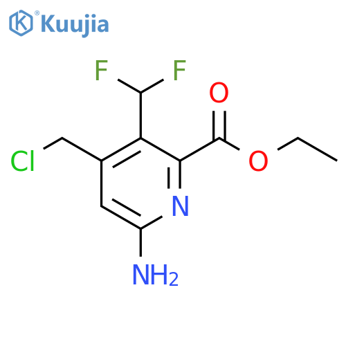 Ethyl 6-amino-4-(chloromethyl)-3-(difluoromethyl)pyridine-2-carboxylate structure