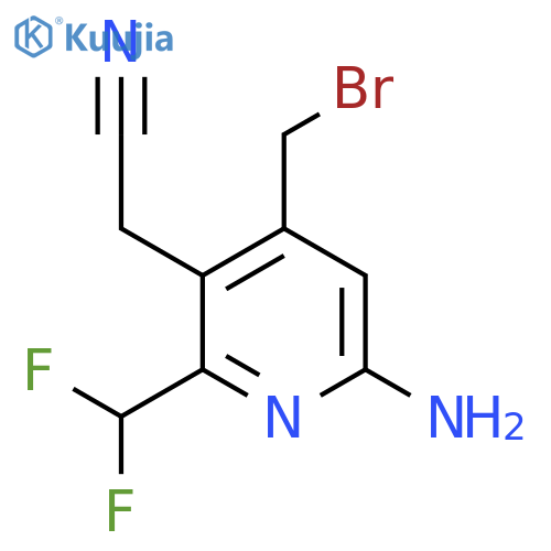 6-Amino-4-(bromomethyl)-2-(difluoromethyl)pyridine-3-acetonitrile structure