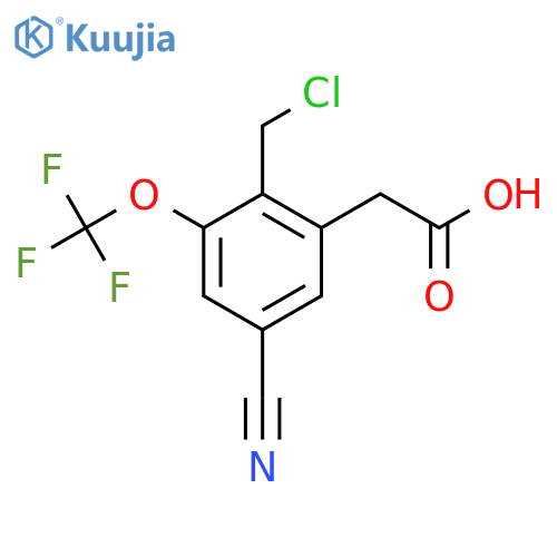 2-Chloromethyl-5-cyano-3-(trifluoromethoxy)phenylacetic acid structure