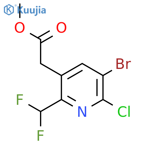 Methyl 3-bromo-2-chloro-6-(difluoromethyl)pyridine-5-acetate structure