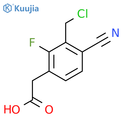 3-Chloromethyl-4-cyano-2-fluorophenylacetic acid structure