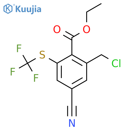Ethyl 2-chloromethyl-4-cyano-6-(trifluoromethylthio)benzoate structure