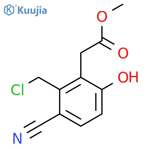 Methyl 2-chloromethyl-3-cyano-6-hydroxyphenylacetate structure