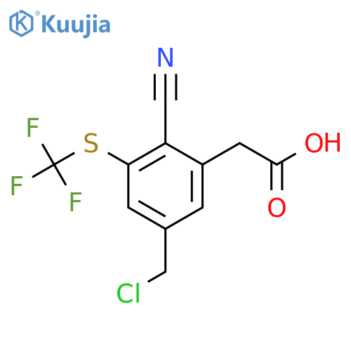 5-Chloromethyl-2-cyano-3-(trifluoromethylthio)phenylacetic acid structure