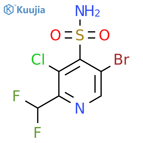 5-Bromo-3-chloro-2-(difluoromethyl)pyridine-4-sulfonamide structure
