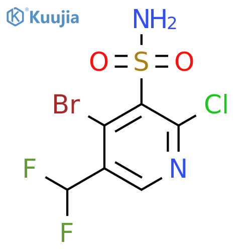 4-Bromo-2-chloro-5-(difluoromethyl)pyridine-3-sulfonamide structure