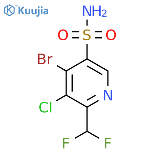 4-Bromo-3-chloro-2-(difluoromethyl)pyridine-5-sulfonamide structure