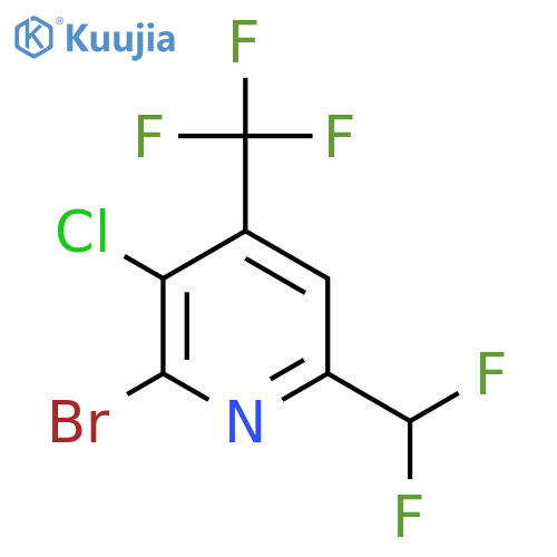 2-Bromo-3-chloro-6-(difluoromethyl)-4-(trifluoromethyl)pyridine structure