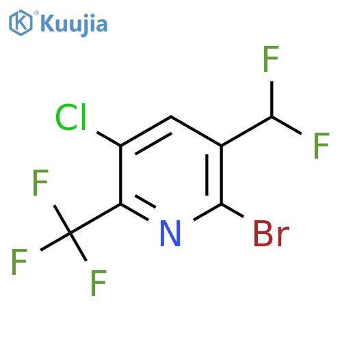 2-Bromo-5-chloro-3-(difluoromethyl)-6-(trifluoromethyl)pyridine structure