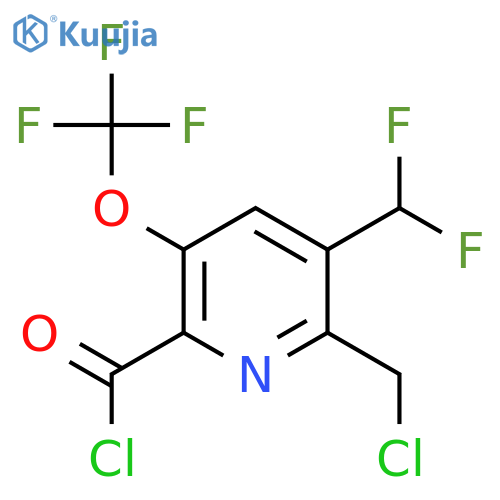 2-(Chloromethyl)-3-(difluoromethyl)-5-(trifluoromethoxy)pyridine-6-carbonyl chloride structure