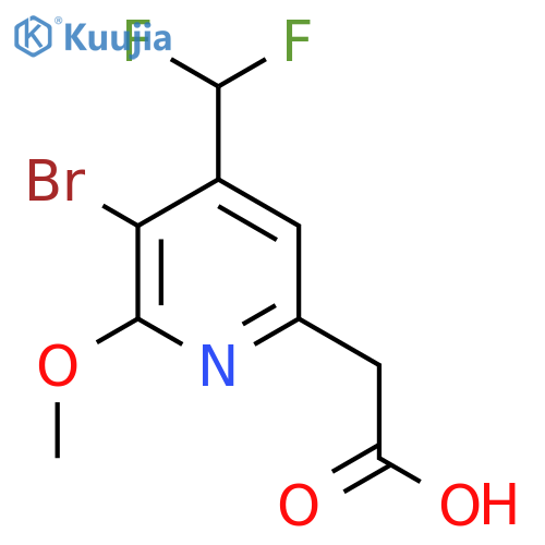 3-Bromo-4-(difluoromethyl)-2-methoxypyridine-6-acetic acid structure