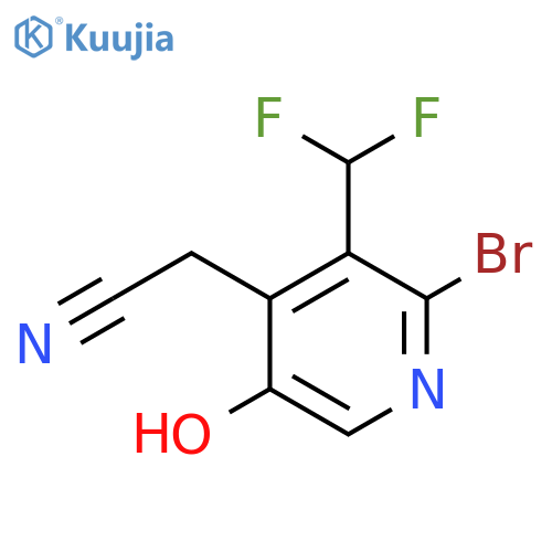 2-Bromo-3-(difluoromethyl)-5-hydroxypyridine-4-acetonitrile structure