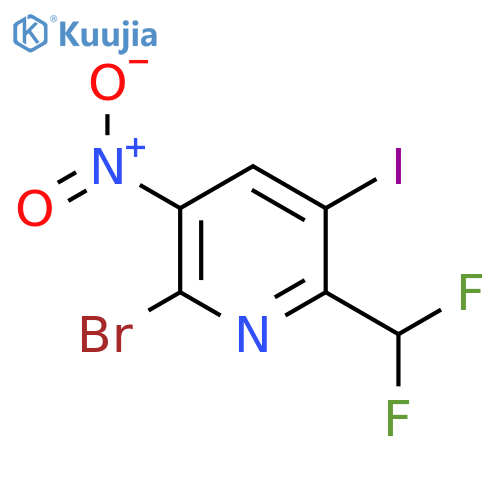 2-Bromo-6-(difluoromethyl)-5-iodo-3-nitropyridine structure