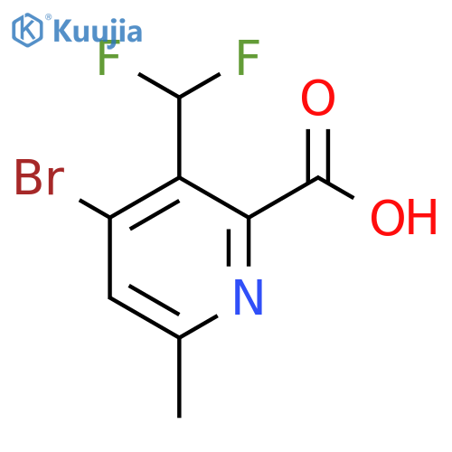 4-Bromo-3-(difluoromethyl)-6-methylpyridine-2-carboxylic acid structure