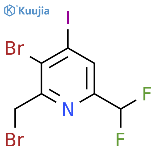3-Bromo-2-(bromomethyl)-6-(difluoromethyl)-4-iodopyridine structure