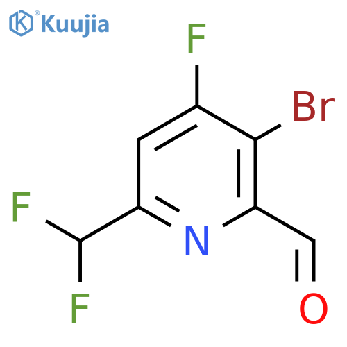 3-Bromo-6-(difluoromethyl)-4-fluoropyridine-2-carboxaldehyde structure