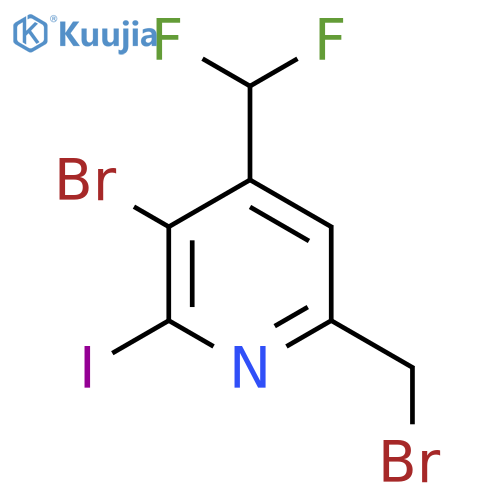 3-Bromo-6-(bromomethyl)-4-(difluoromethyl)-2-iodopyridine structure