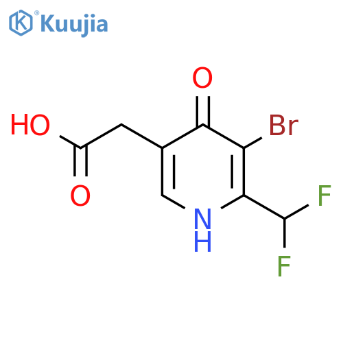 3-Bromo-2-(difluoromethyl)-4-hydroxypyridine-5-acetic acid structure
