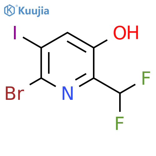 2-Bromo-6-(difluoromethyl)-5-hydroxy-3-iodopyridine structure