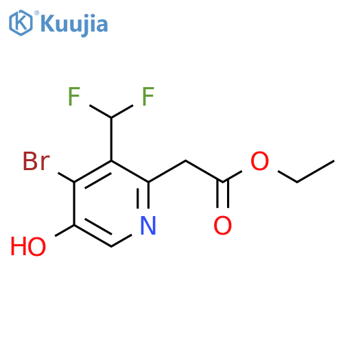 Ethyl 4-bromo-3-(difluoromethyl)-5-hydroxypyridine-2-acetate structure