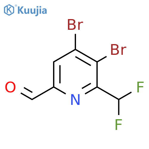 3,4-Dibromo-2-(difluoromethyl)pyridine-6-carboxaldehyde structure