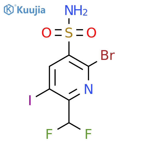 2-Bromo-6-(difluoromethyl)-5-iodopyridine-3-sulfonamide structure