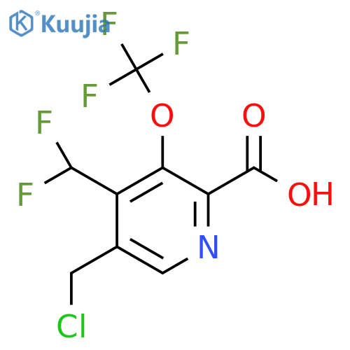 5-(Chloromethyl)-4-(difluoromethyl)-3-(trifluoromethoxy)pyridine-2-carboxylic acid structure