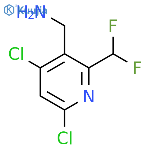 3-(Aminomethyl)-4,6-dichloro-2-(difluoromethyl)pyridine structure