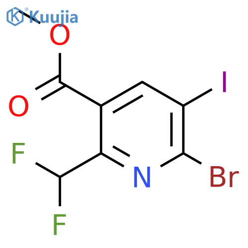 Methyl 2-bromo-6-(difluoromethyl)-3-iodopyridine-5-carboxylate structure