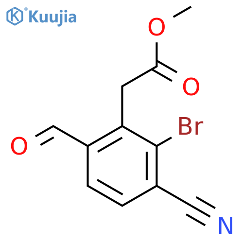 Methyl 2-bromo-3-cyano-6-formylphenylacetate structure