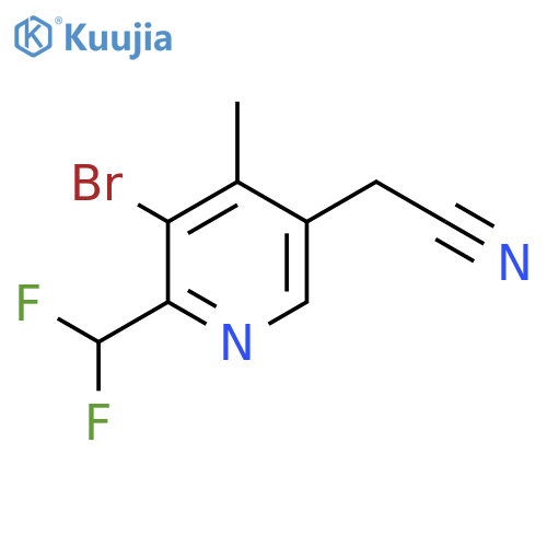 3-Bromo-2-(difluoromethyl)-4-methylpyridine-5-acetonitrile structure