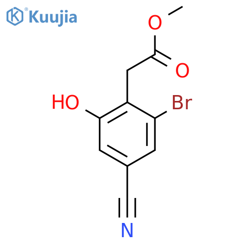 Methyl 2-bromo-4-cyano-6-hydroxyphenylacetate structure