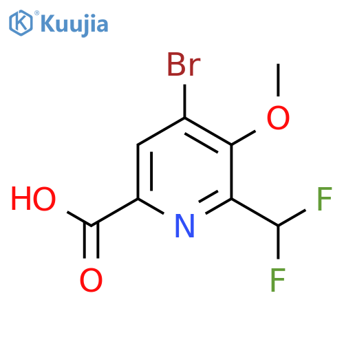 4-Bromo-2-(difluoromethyl)-3-methoxypyridine-6-carboxylic acid structure