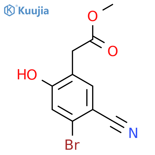 Methyl 4-bromo-5-cyano-2-hydroxyphenylacetate structure